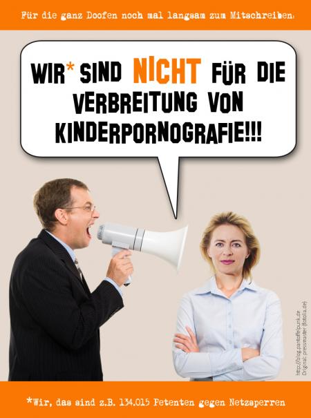 Wir sind nicht für die Verbreitung von Kinderpornografie!