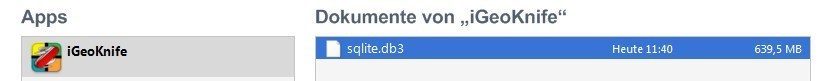 iTunes Synchronisation der GSAK-Datenbank